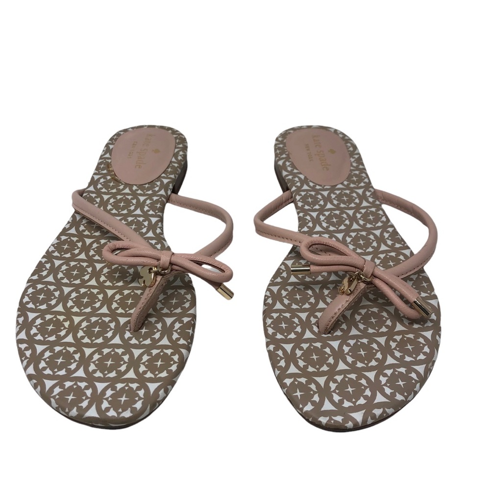 Kate Spade Pink Leather Thong Flats
